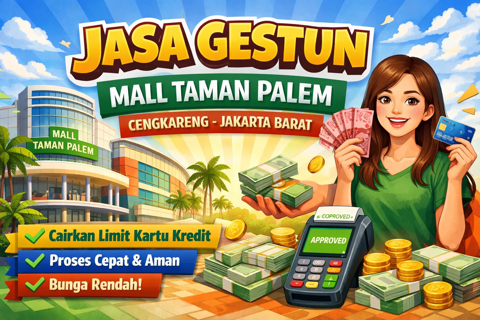 Jasa gestun Mall Taman Palem Cengkareng Jakarta Barat - TempatGestun